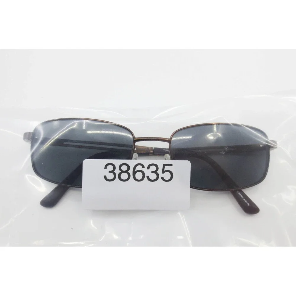 Turboflex TF368 Brown Metal Rectangular Sunglasses 54-18-140 Mens Womens